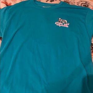 Teal Graphic Tee with Fun Design